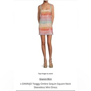 Gianna Bini x DANNIJO Sequin Dress + Gold Strappy Shoes